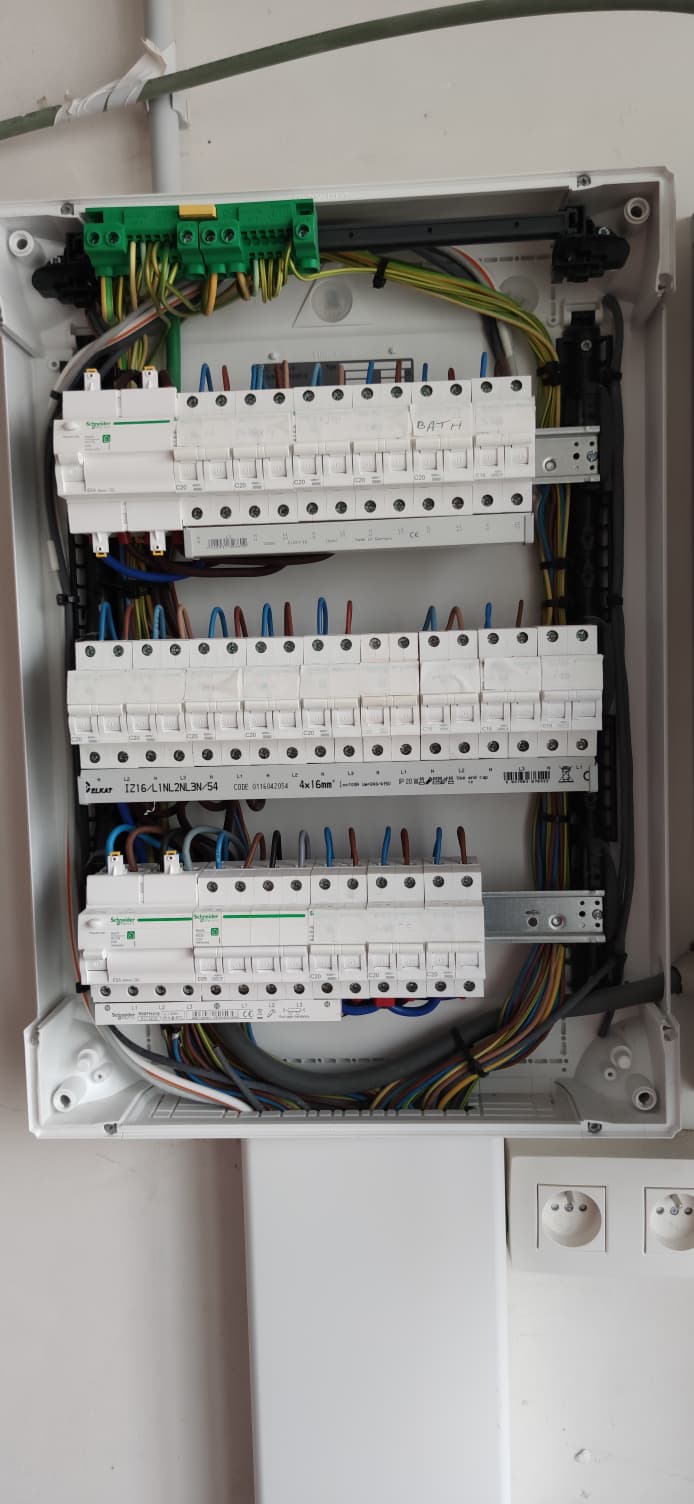 Cleanly labeled residential electrical distribution board